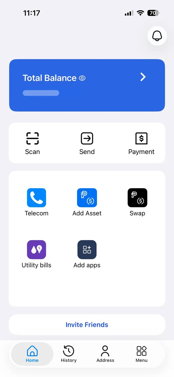 SmilePay home screen